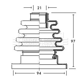 BORG & BECK Paljekumi, vetoakseli BCB2674